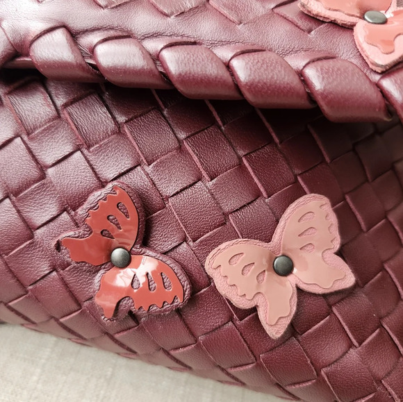 Bottega Veneta Limited Edition Butterfly Olimpia Crossbody Intrecciato Burgundy - Picture 5 of 15
